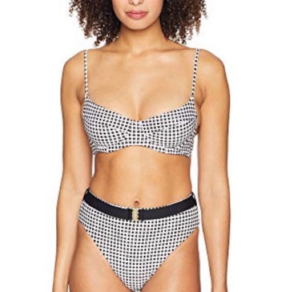 Onia x WeWoreWhat plaid bikini